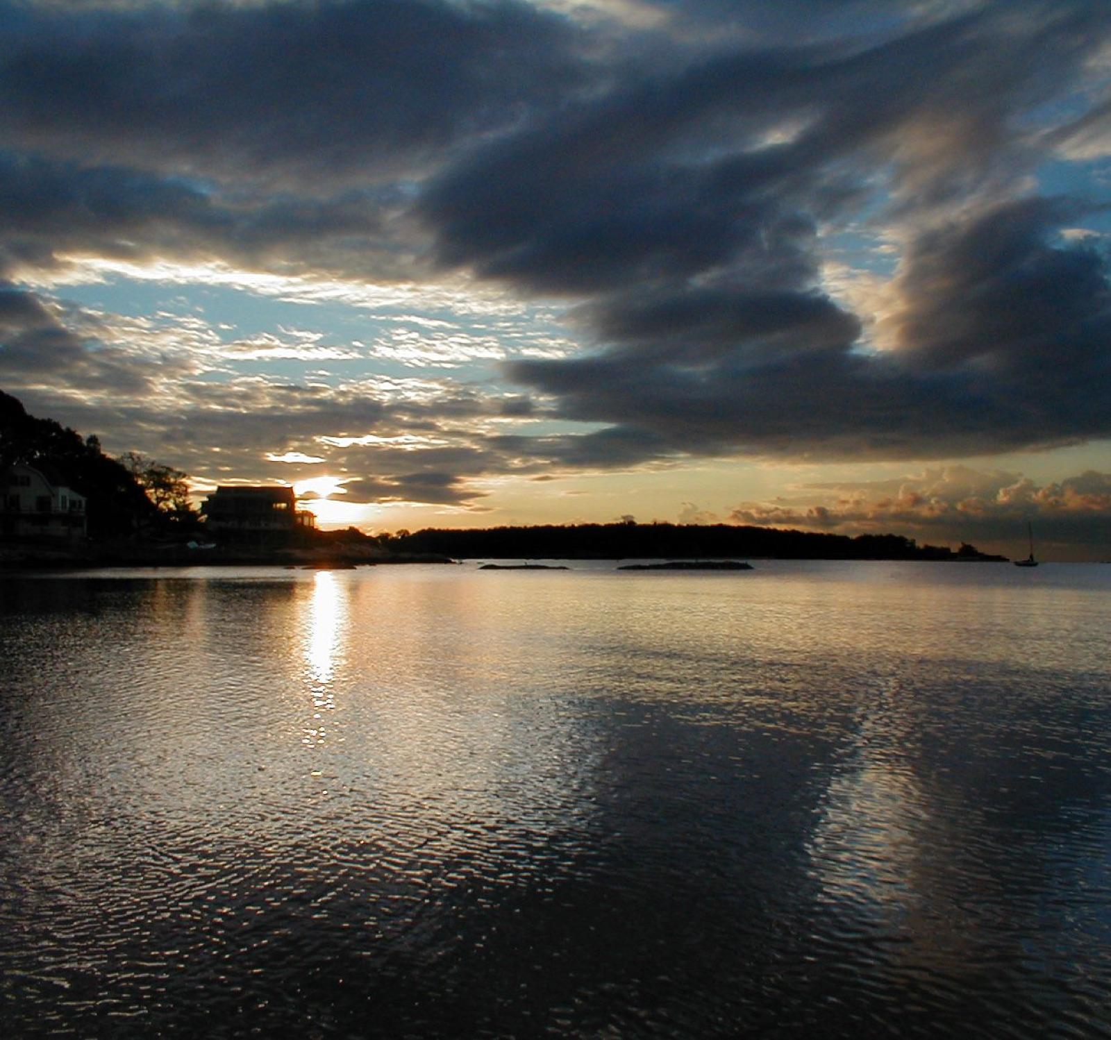 Long Island Sound shoreline on the New Haven County coast near East Haven, Connecticut