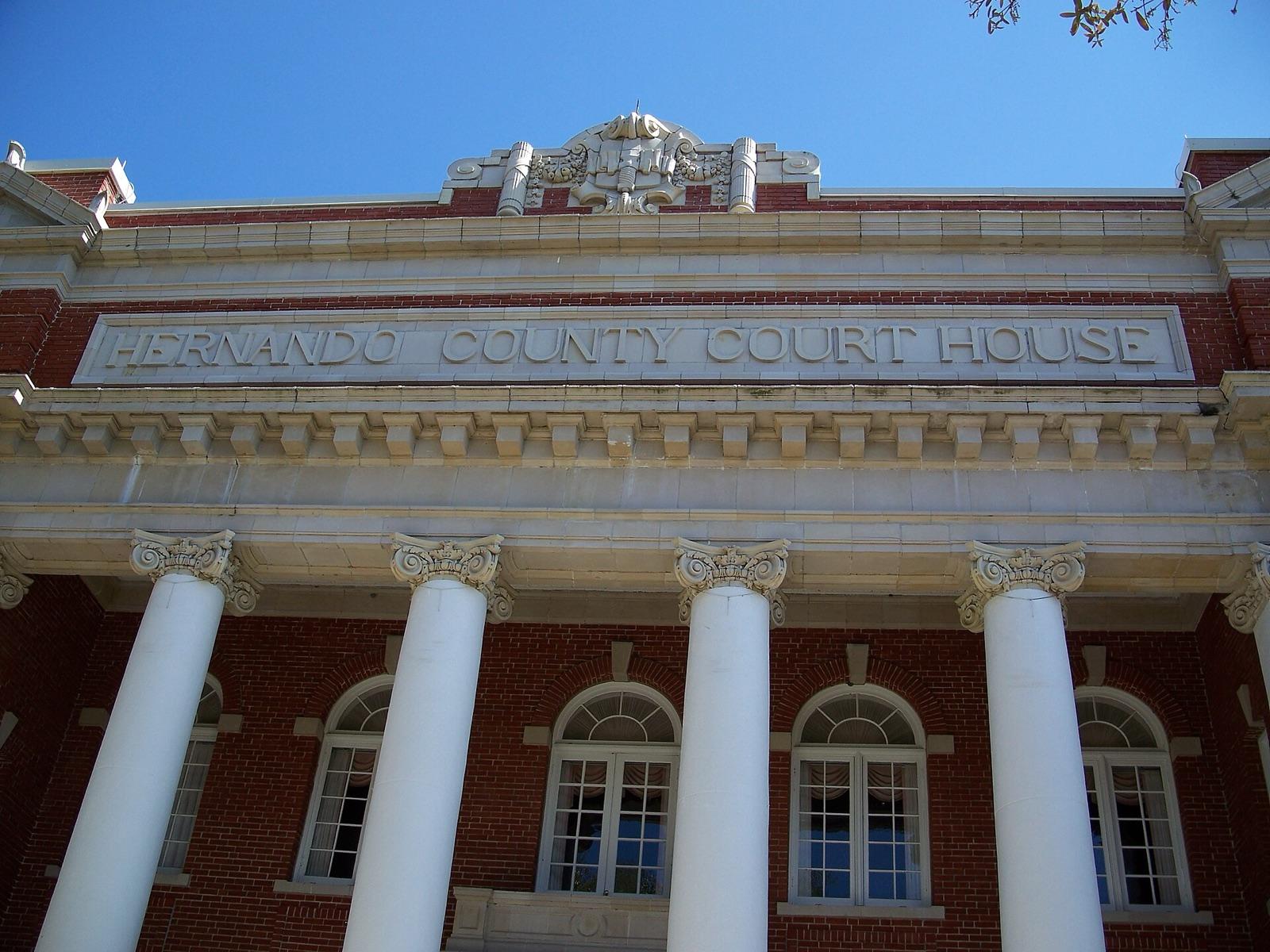 The Hernando County Courthouse in downtown Brooksville, Florida