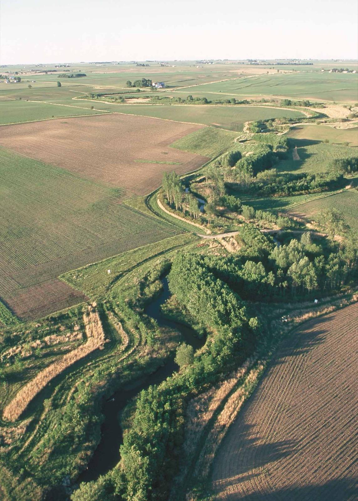 Bear Creek and its wooded riparian corridor in Story County, Iowa, near Ames
