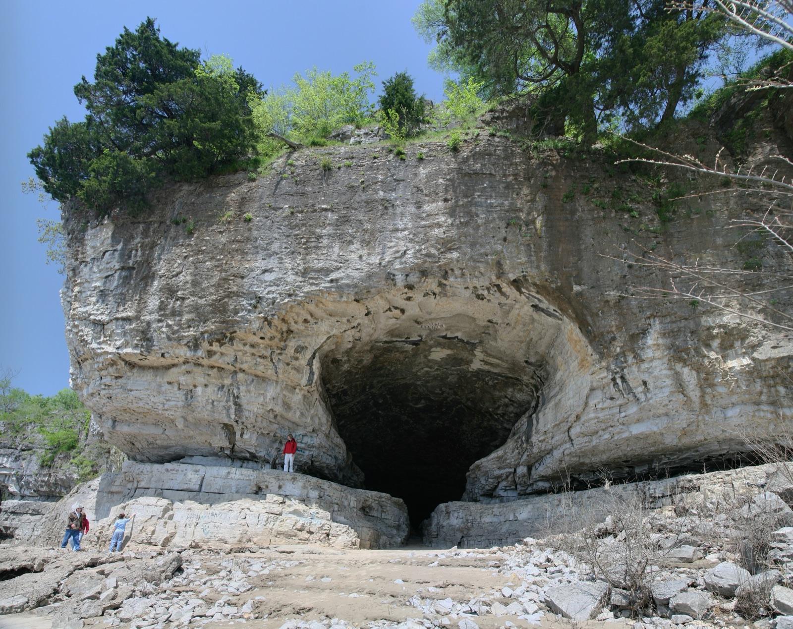 The cave at Cave-In-Rock State Park in the Ohio River bluff, Hardin County, Illinois, in the heart of the Illinois-Kentucky Fluorspar District