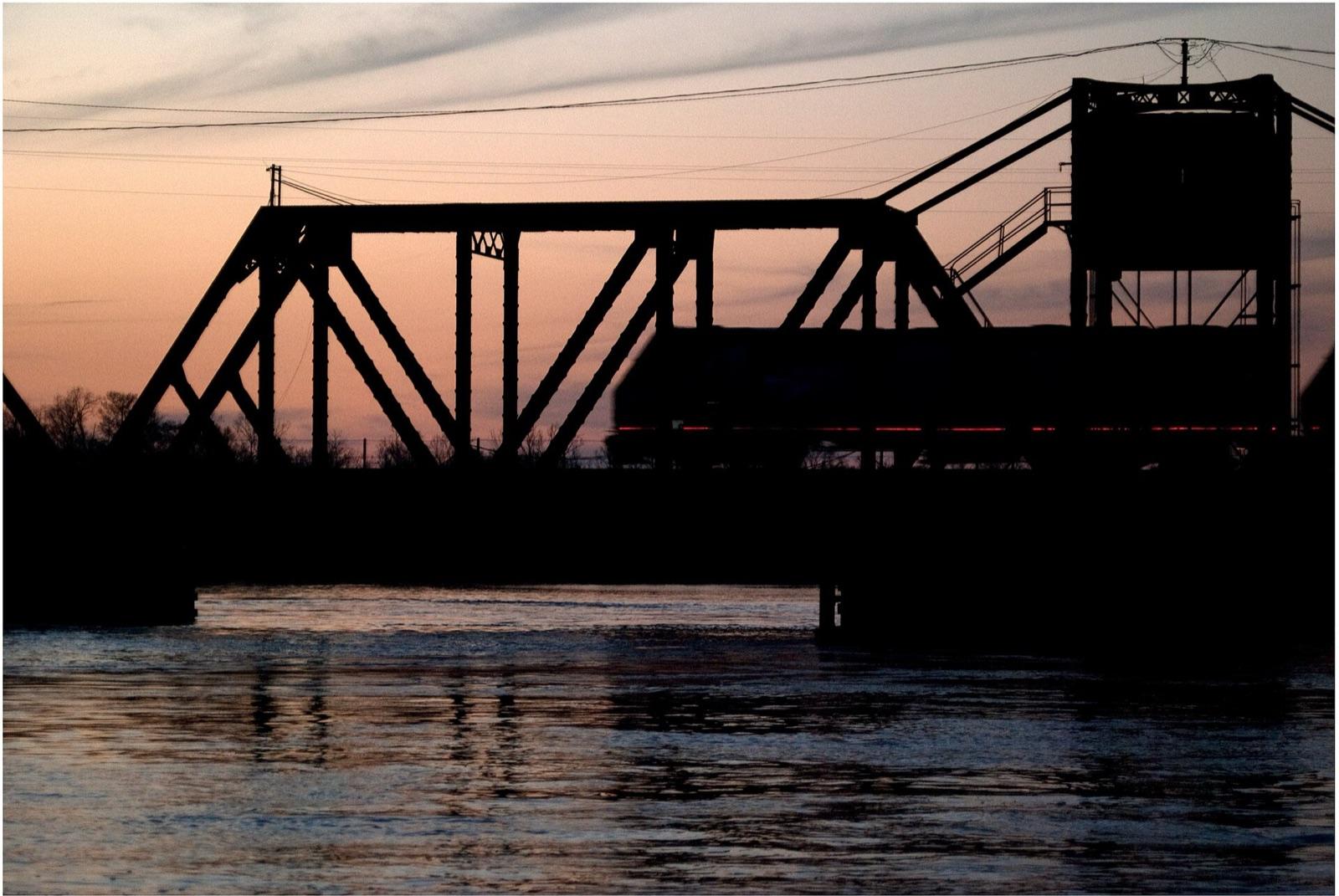 The West Pearl River at sunset near the St. Tammany Parish line, Louisiana