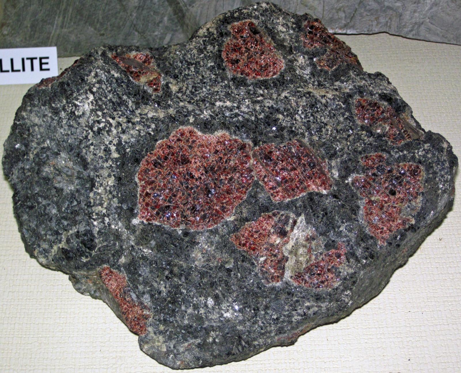 Almandine garnet crystals in amphibolite from Gore Mountain, New York