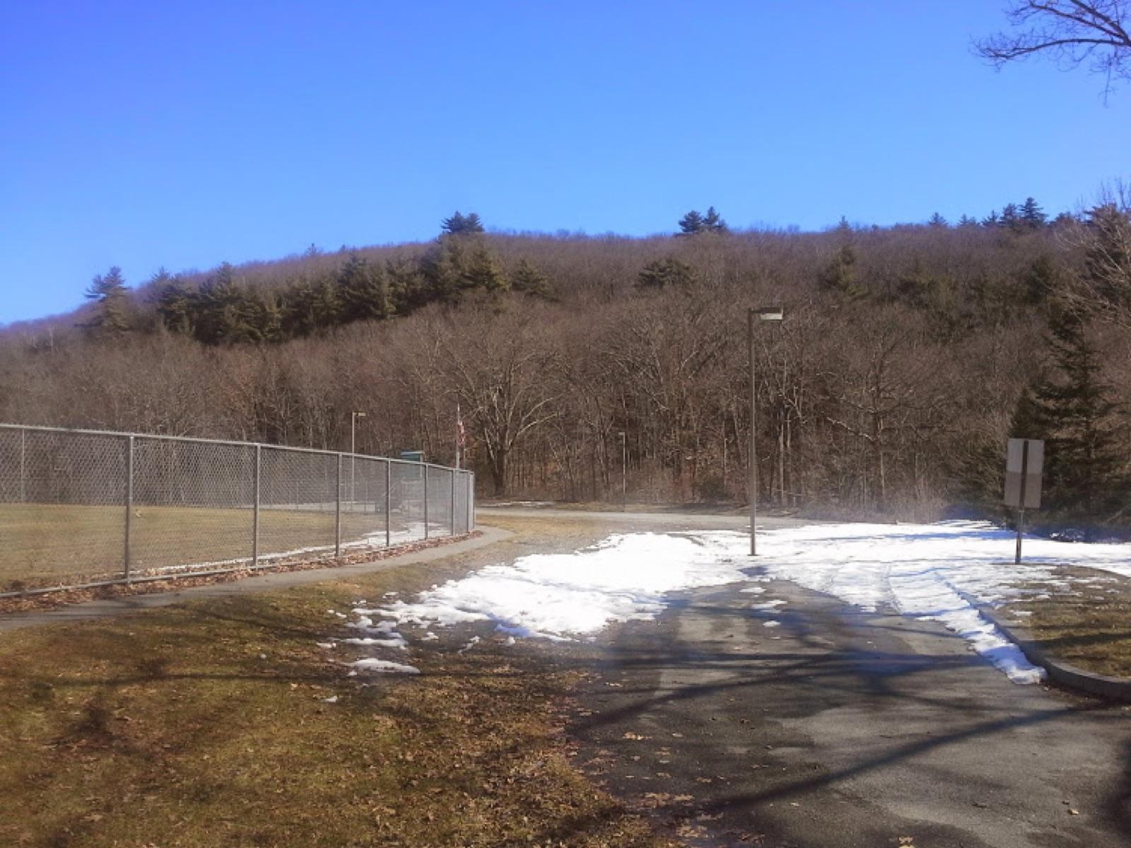 Diamond Hill Park in Cumberland, Rhode Island, the wooded hill built on a large white quartz outcrop long known for amethyst and quartz.