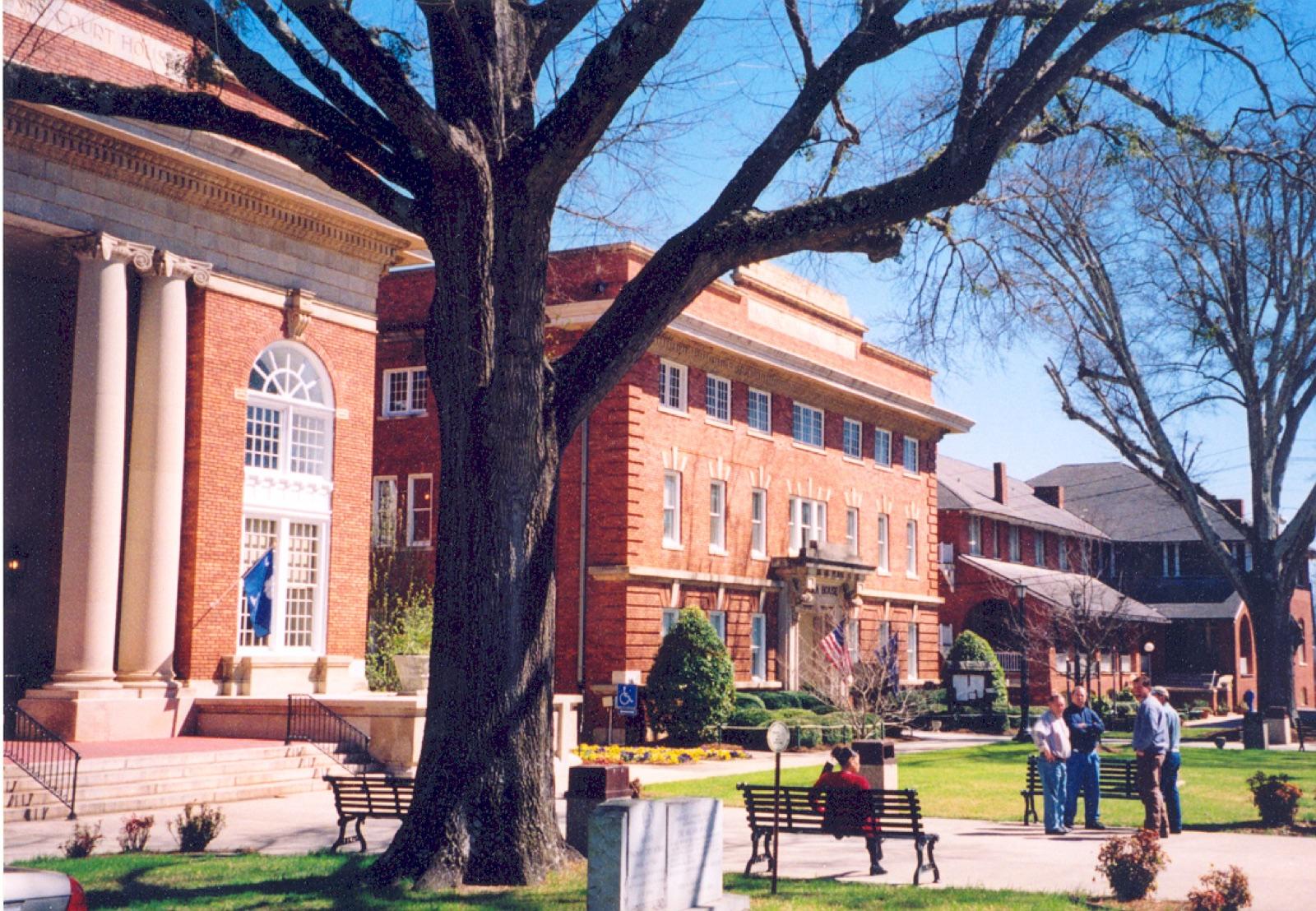 Historic downtown Abbeville, Abbeville County, South Carolina, the county that hosts the Diamond Hill amethyst mine near Antreville