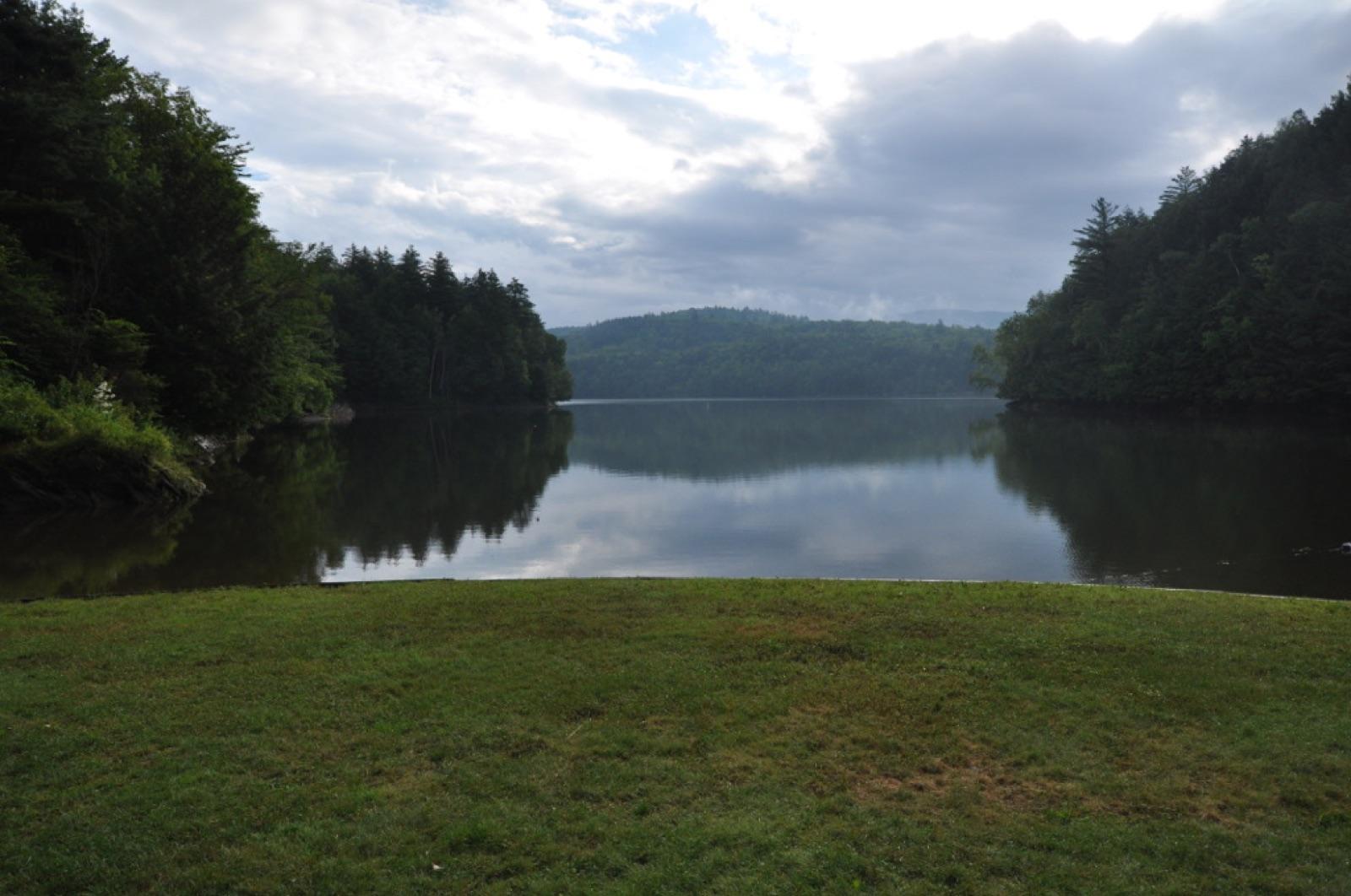Waterbury Reservoir on the Little River, a Vermont gold stream, seen from Little River State Park, Vermont.