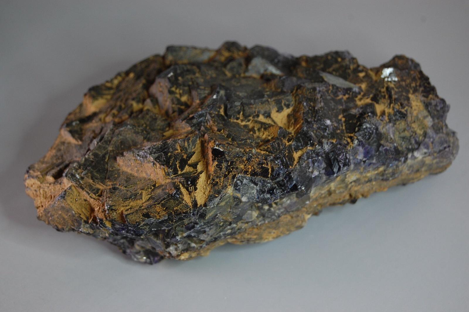 Lump of unworked Blue John fluorite from Treak Cliff Cavern, Derbyshire