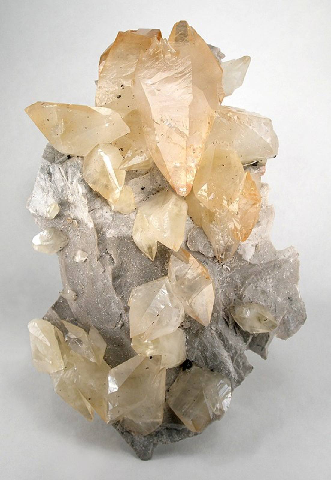 Calcite crystal cluster on matrix, Elmwood Mine, Tennessee