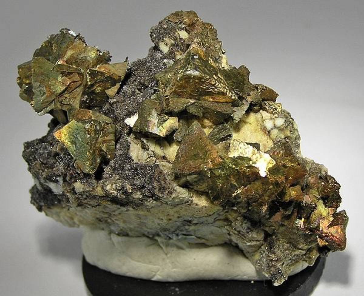 Brassy tetrahedral chalcopyrite, Tri-State District, Kansas