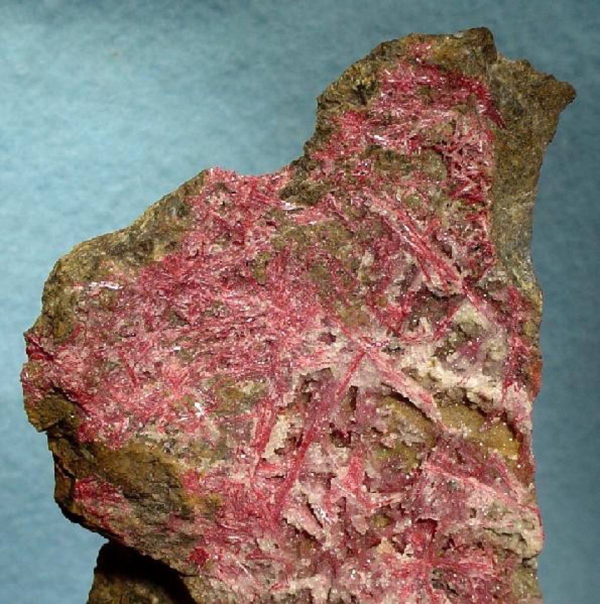 Crimson crystalline cinnabar, Almaden Mine, California