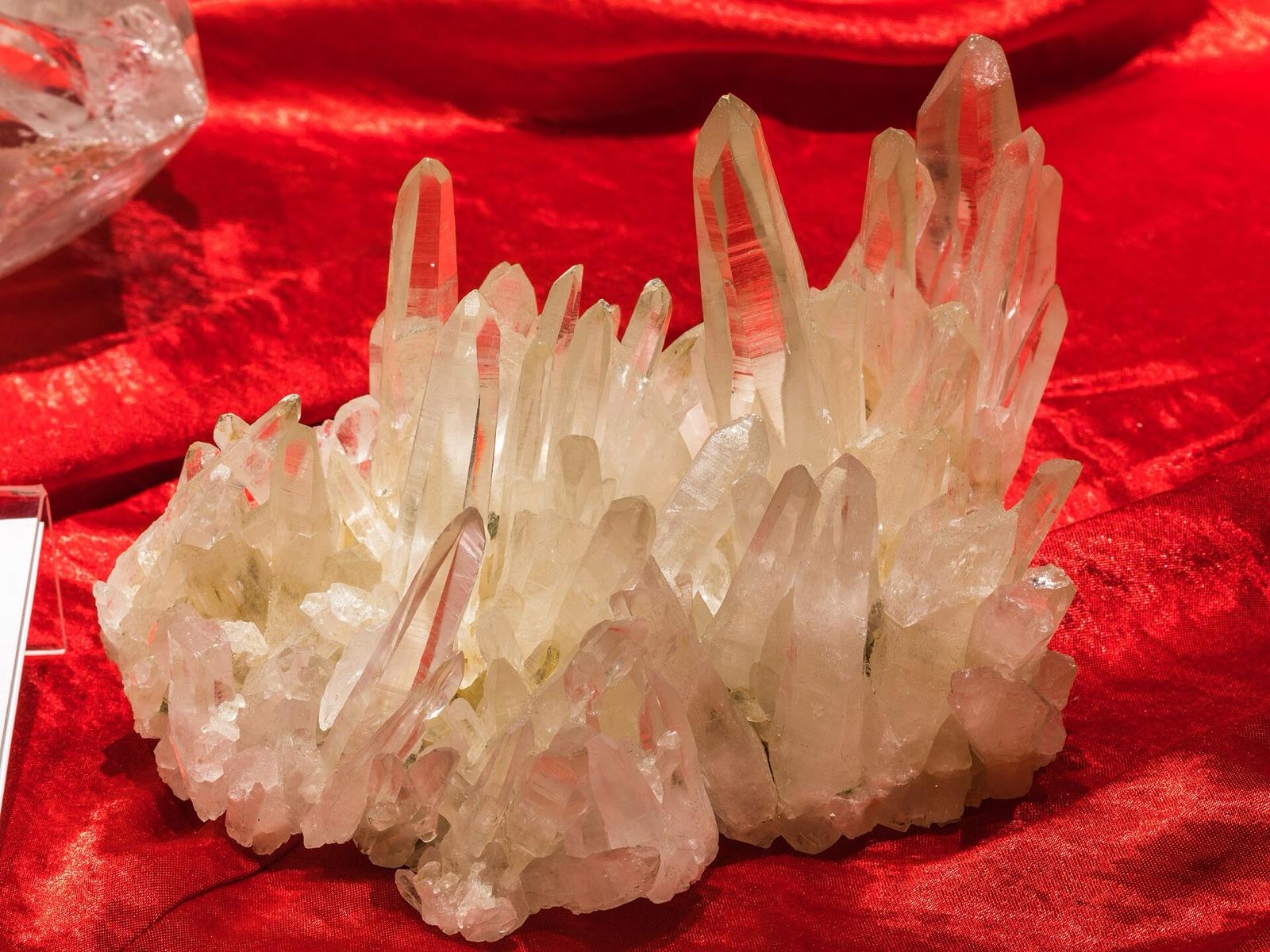 Cluster of clear rock crystal quartz from Mandi, northern India