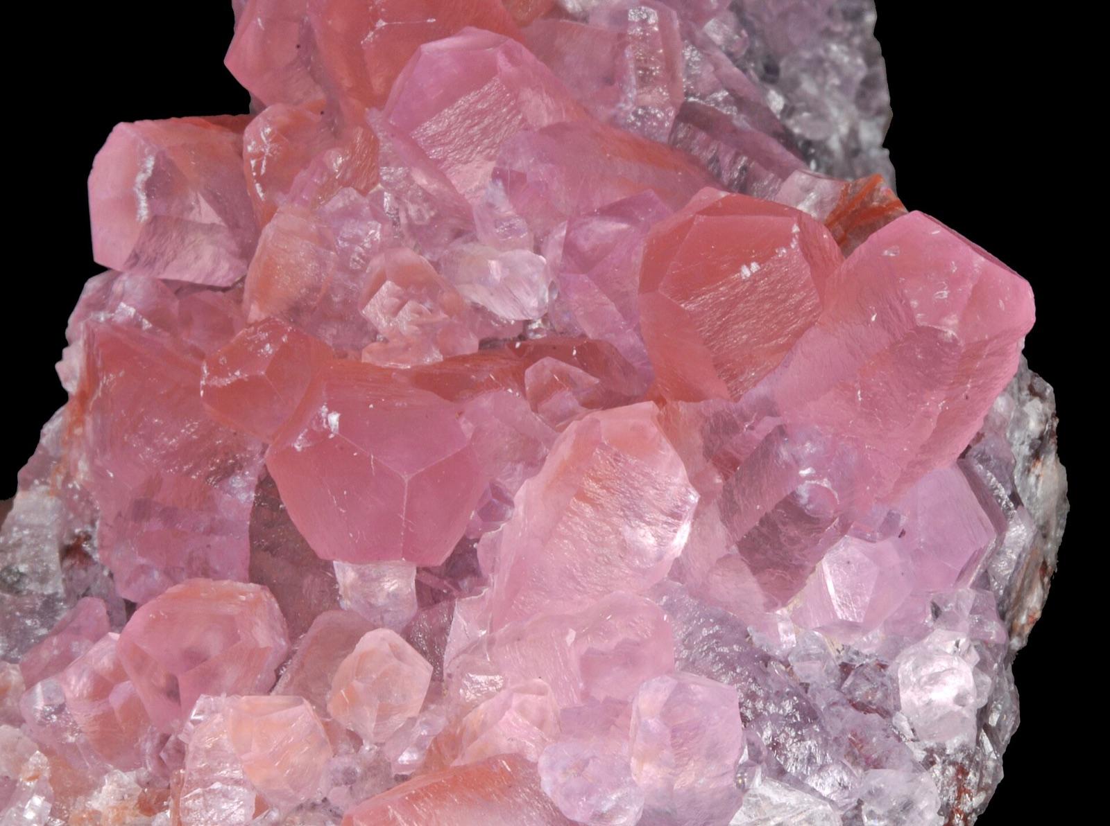 Pink rhombohedral cobaltoan calcite crystals from Bou Azzer, Morocco