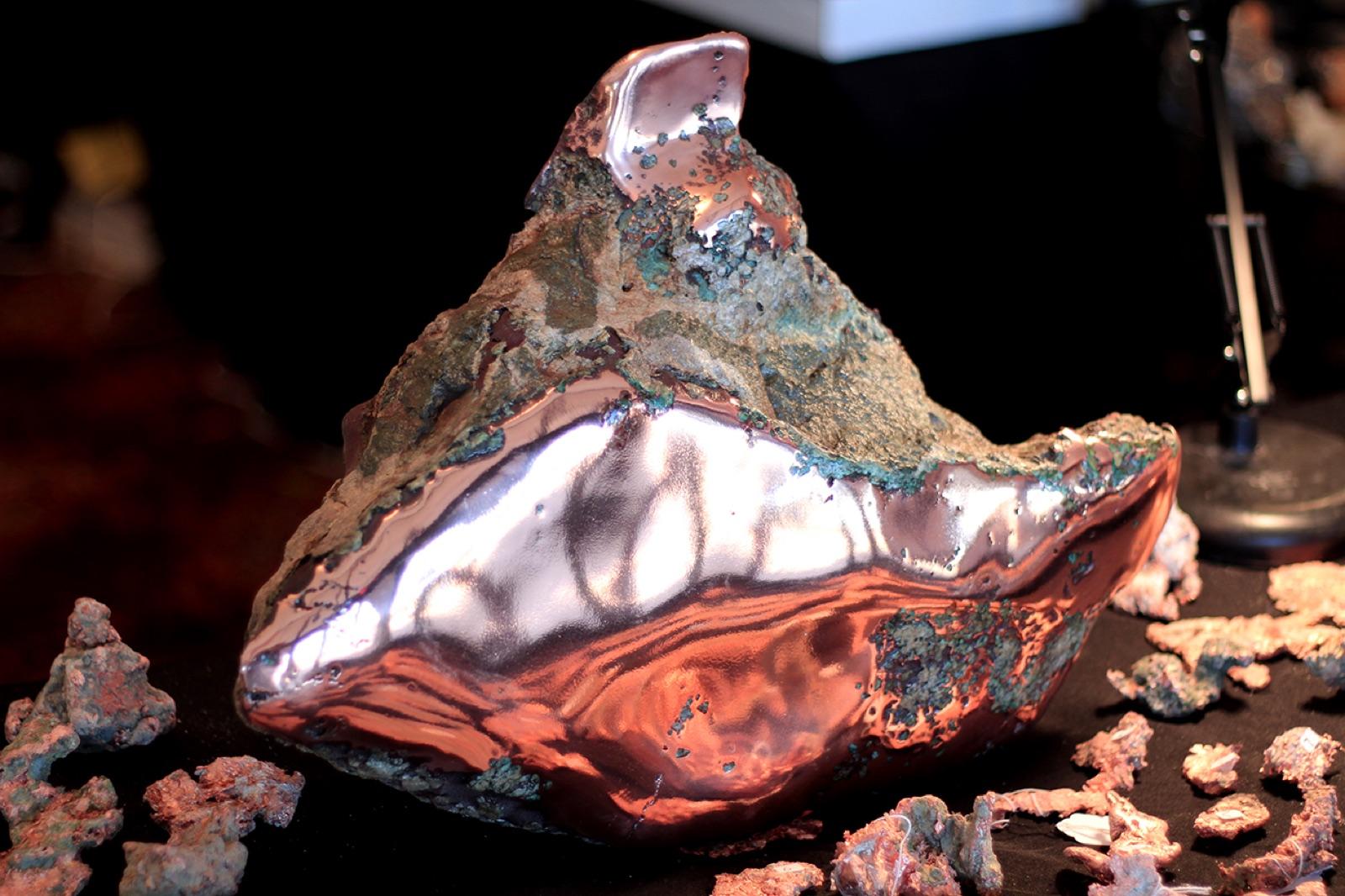 Polished glacial float copper from the Keweenaw Peninsula, Michigan