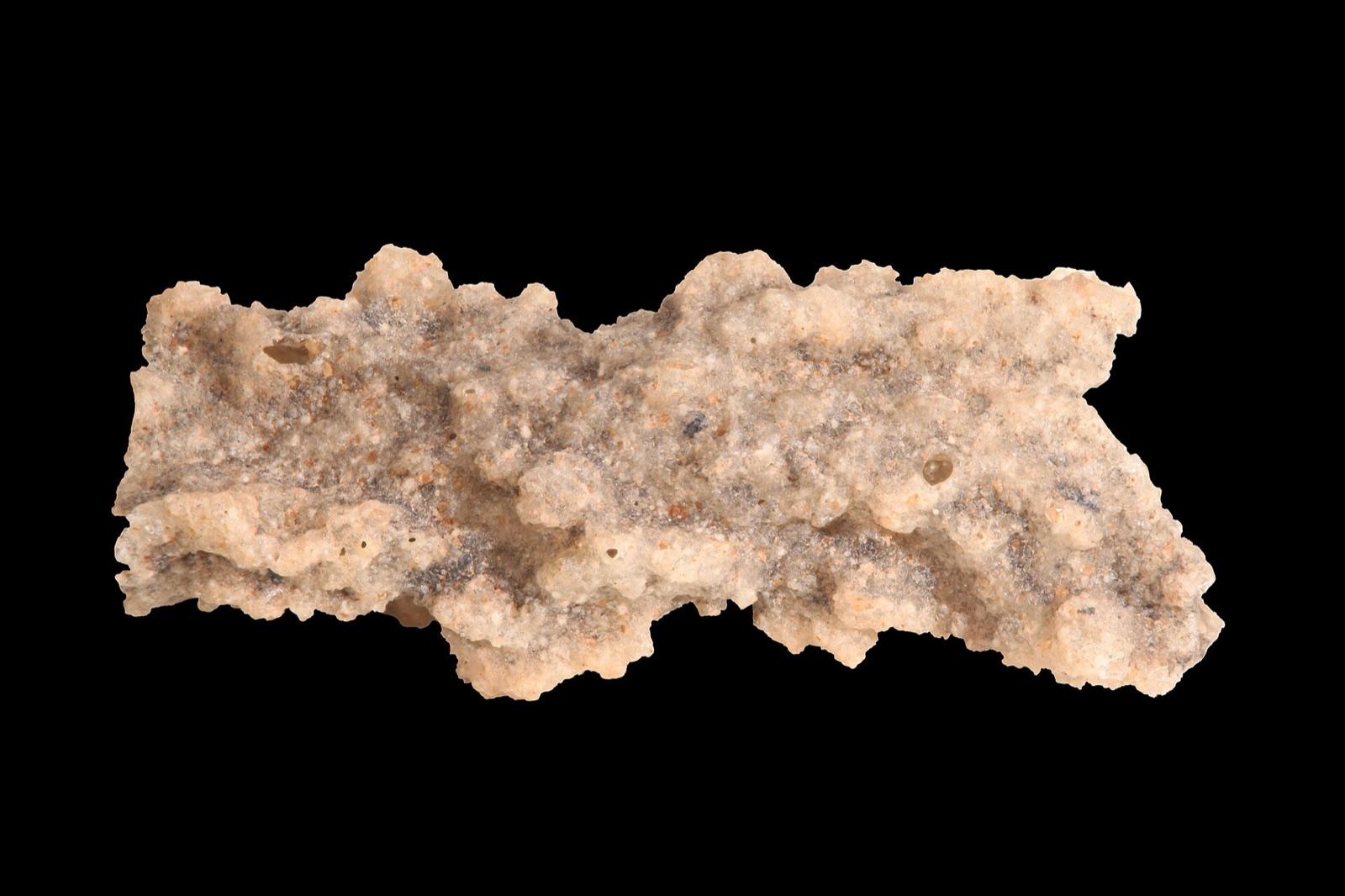 Fused sand fulgurite fragment