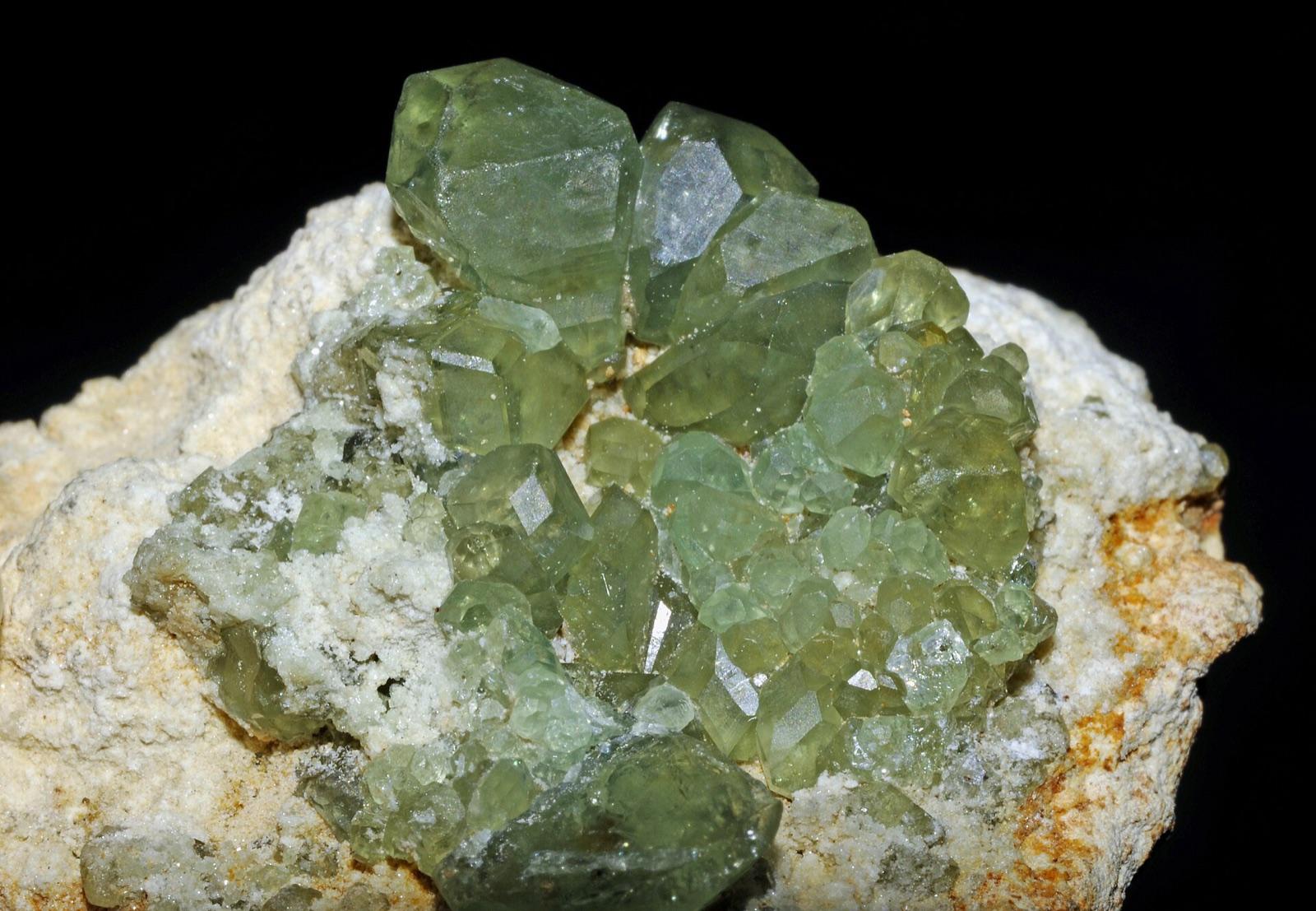 Pale green demantoid crystals from Madagascar