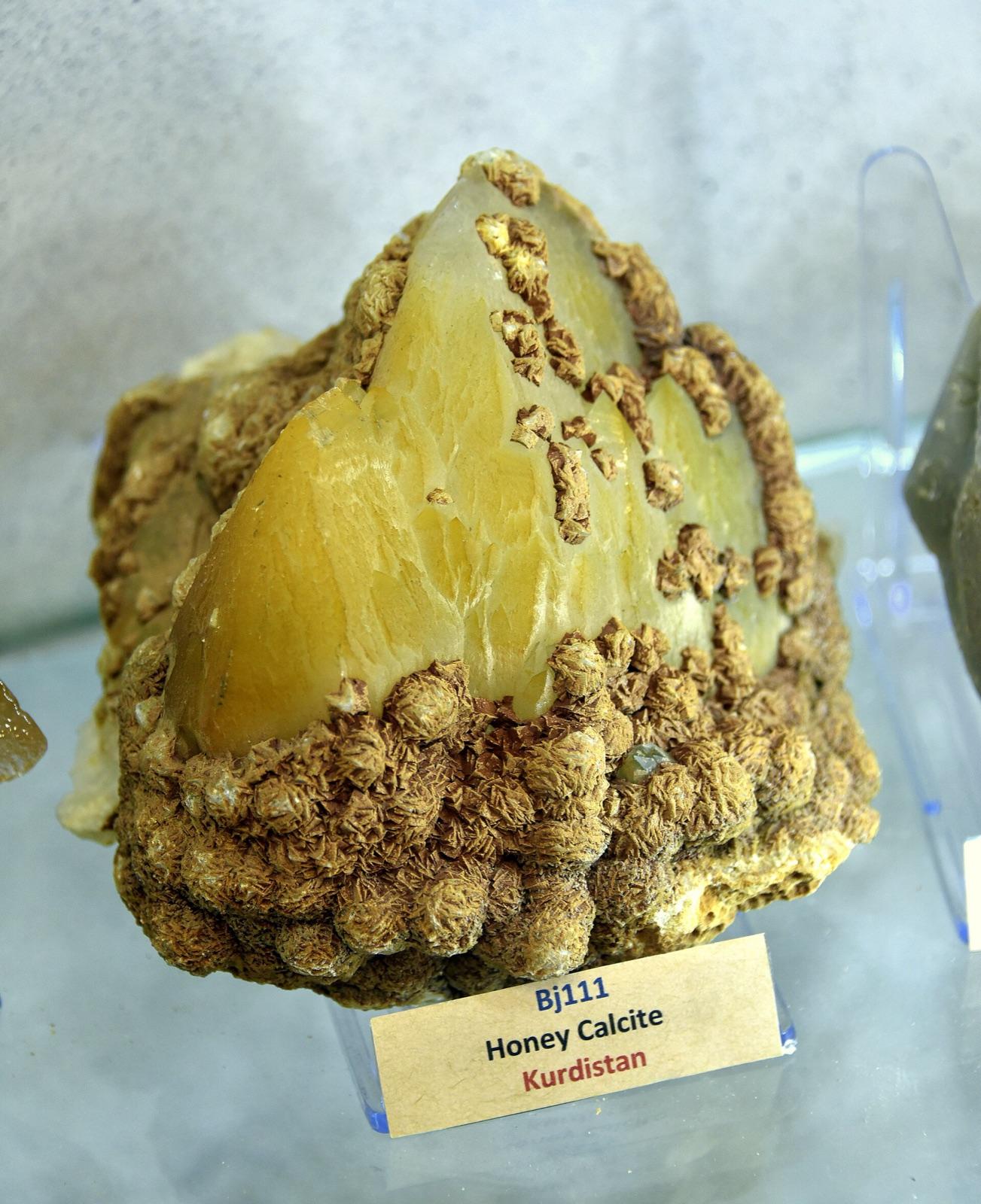 Honey calcite from Kurdistan, Iraq, Erbil Stones and Gems Museum
