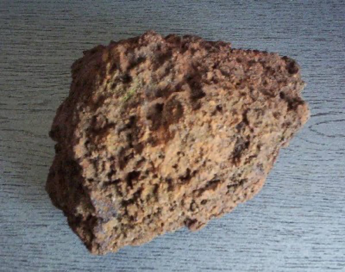 Porous brown bog iron ore