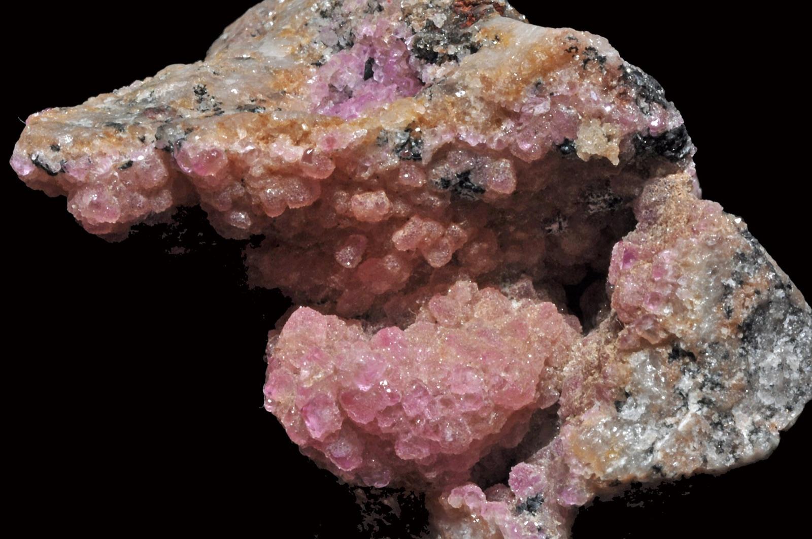 Pink manganocalcite crystals from Morocco