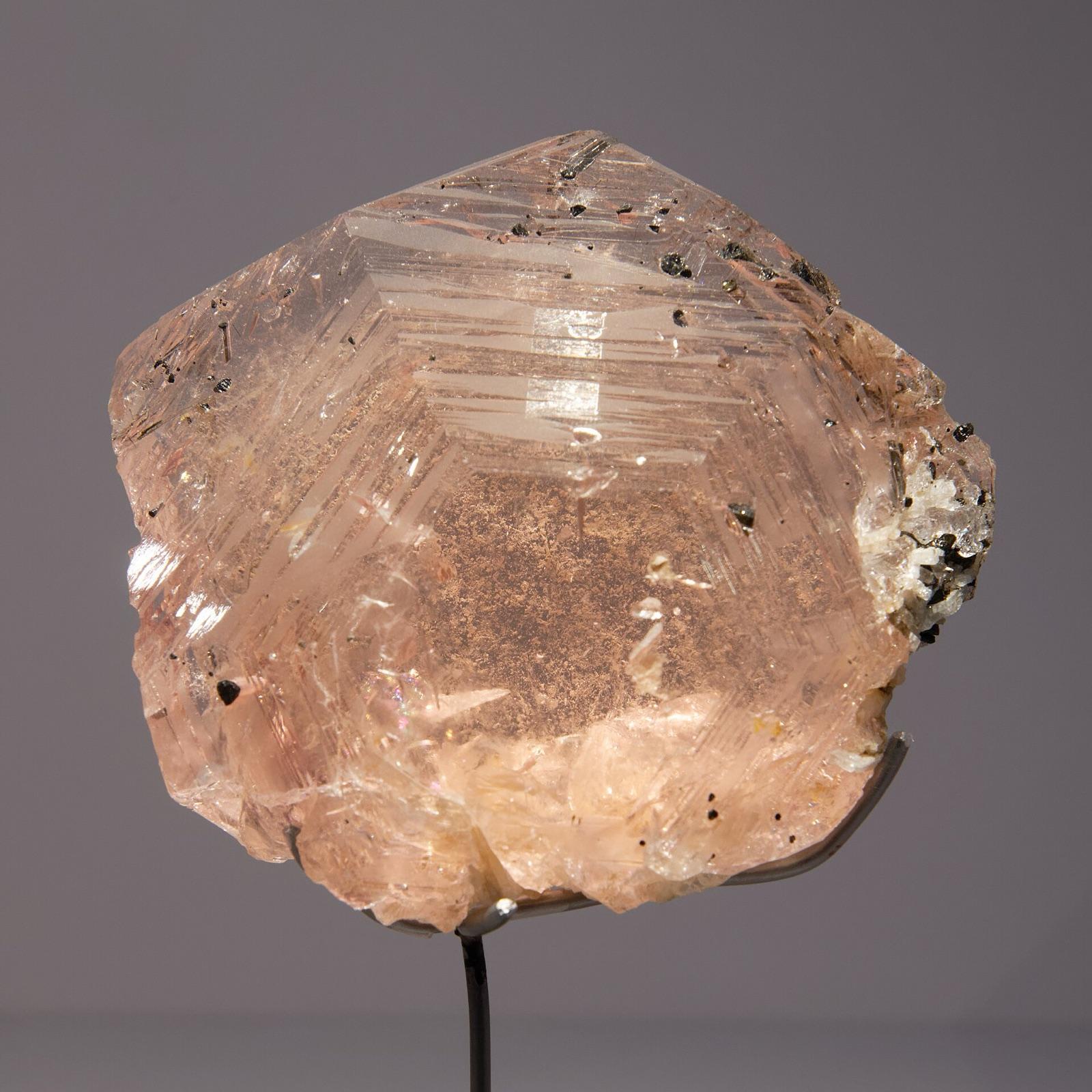 Peach-pink morganite crystal from Corrego do Urucum, Minas Gerais, Brazil