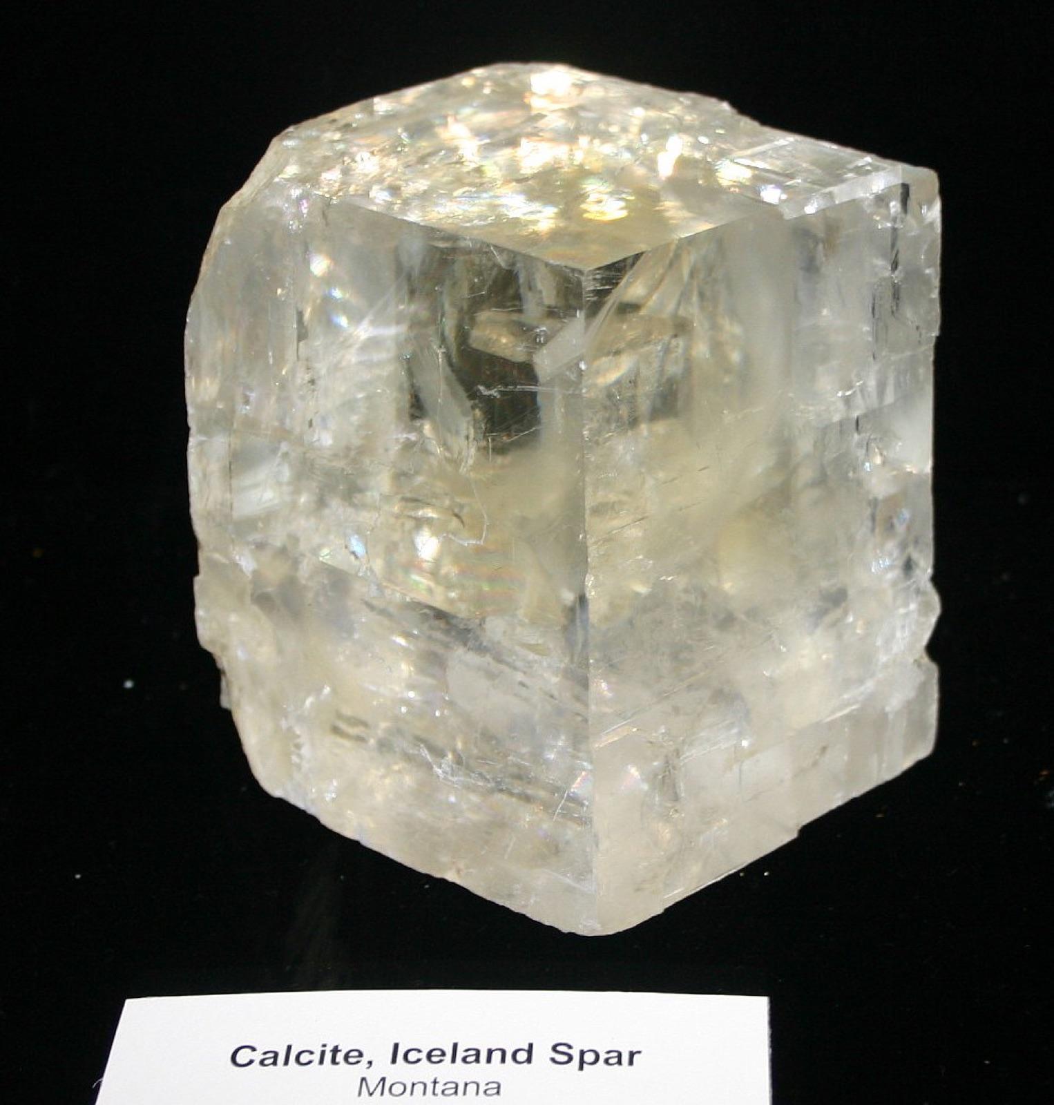 Water-clear Iceland spar calcite crystal from Montana