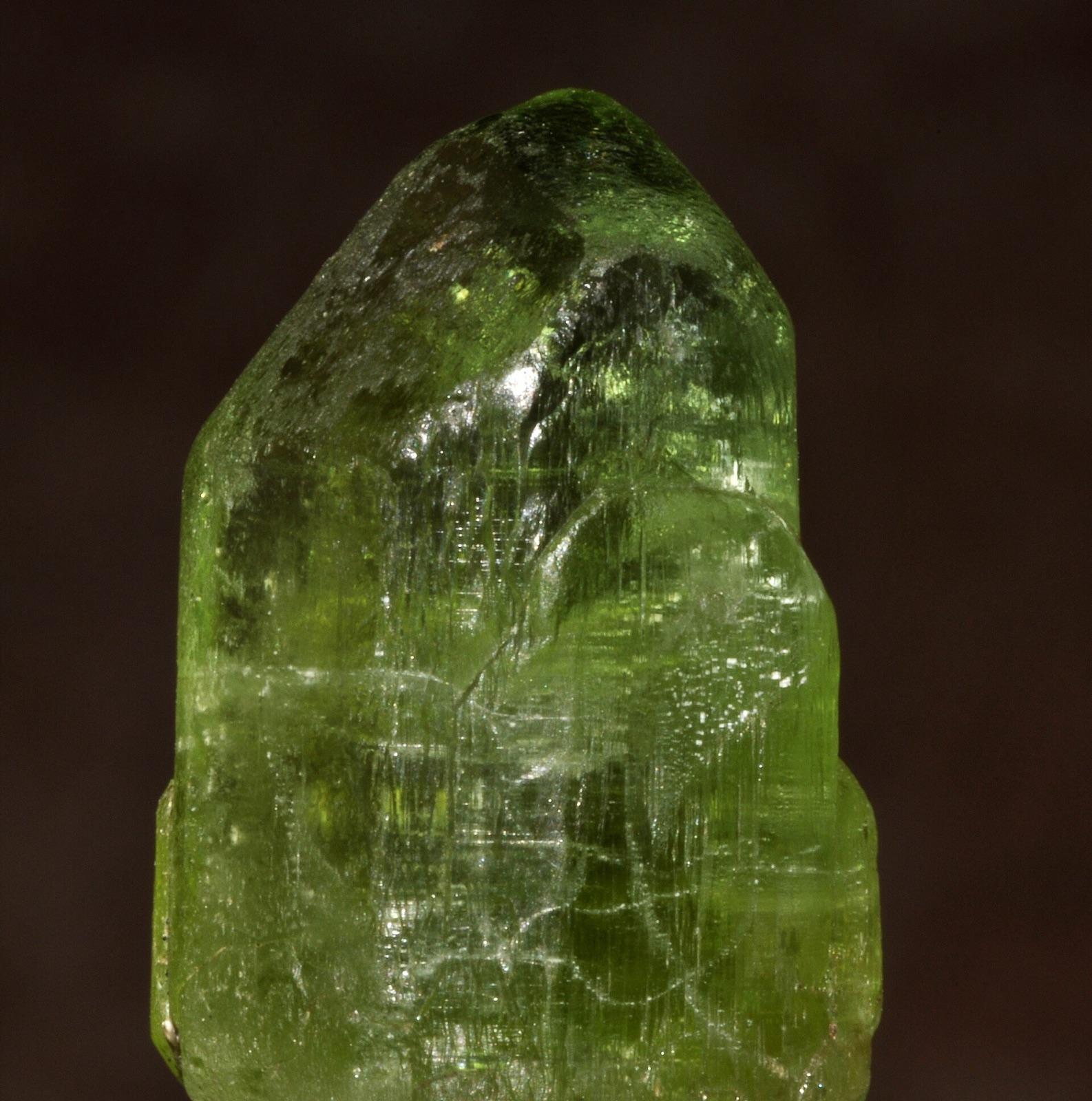 Gemmy olive-green peridot crystal from Pakistan