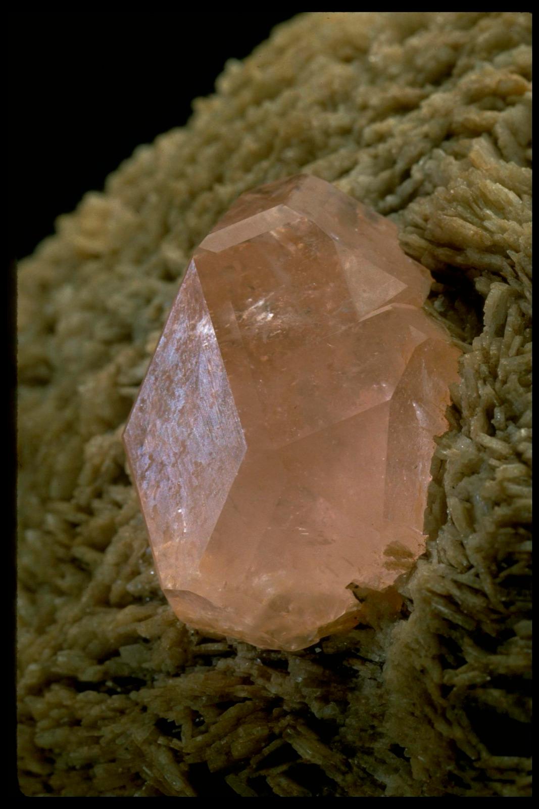 Pink beryl (morganite) crystal from Pala, San Diego County, California