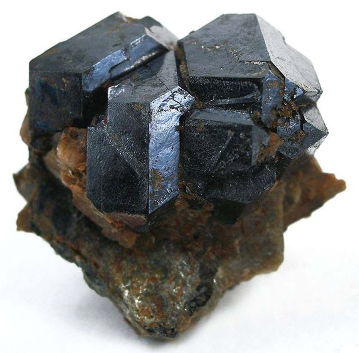 Lustrous black uraninite crystals, Topsham, Maine