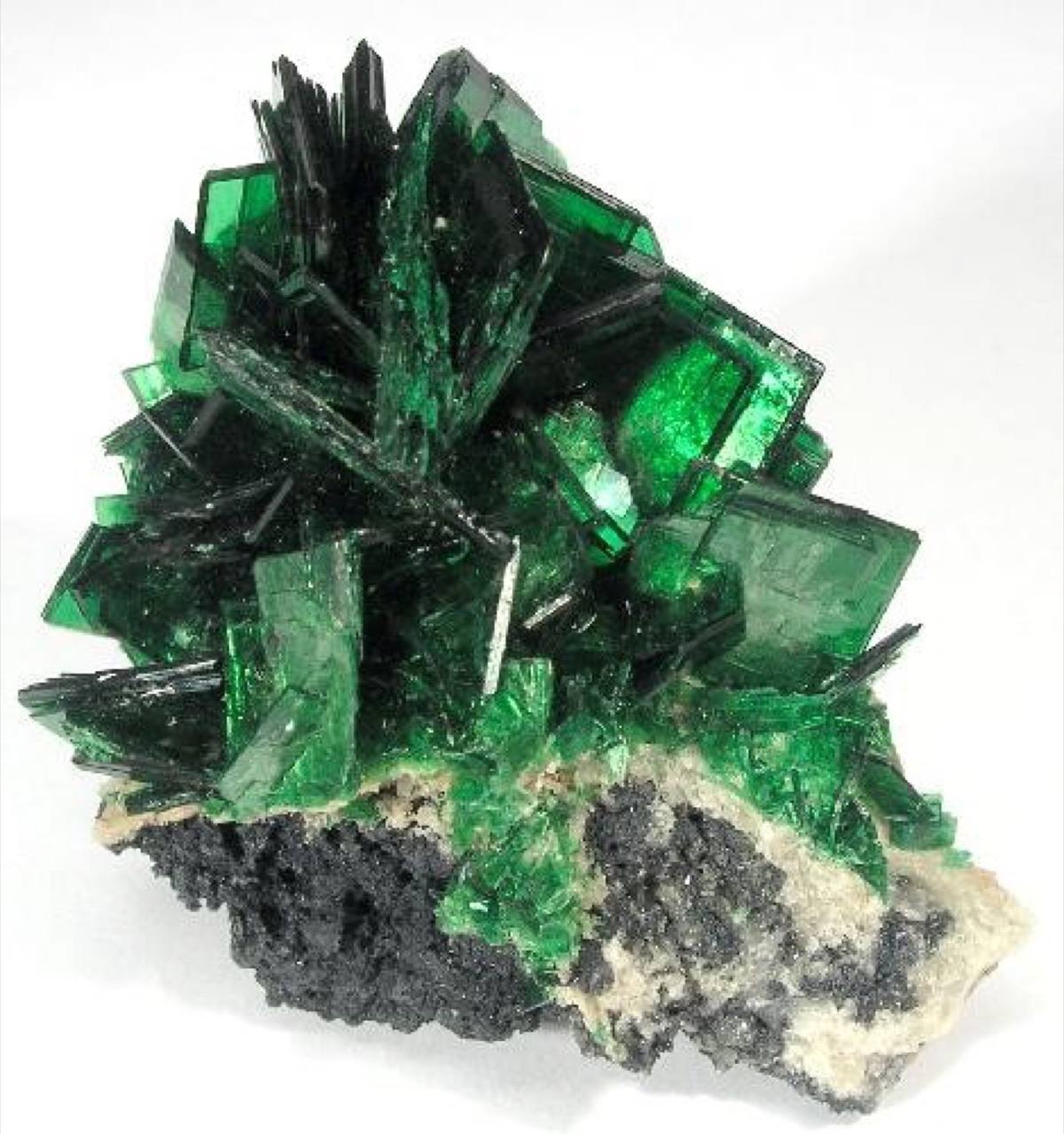 Deep green bladed torbernite, Kolwezi