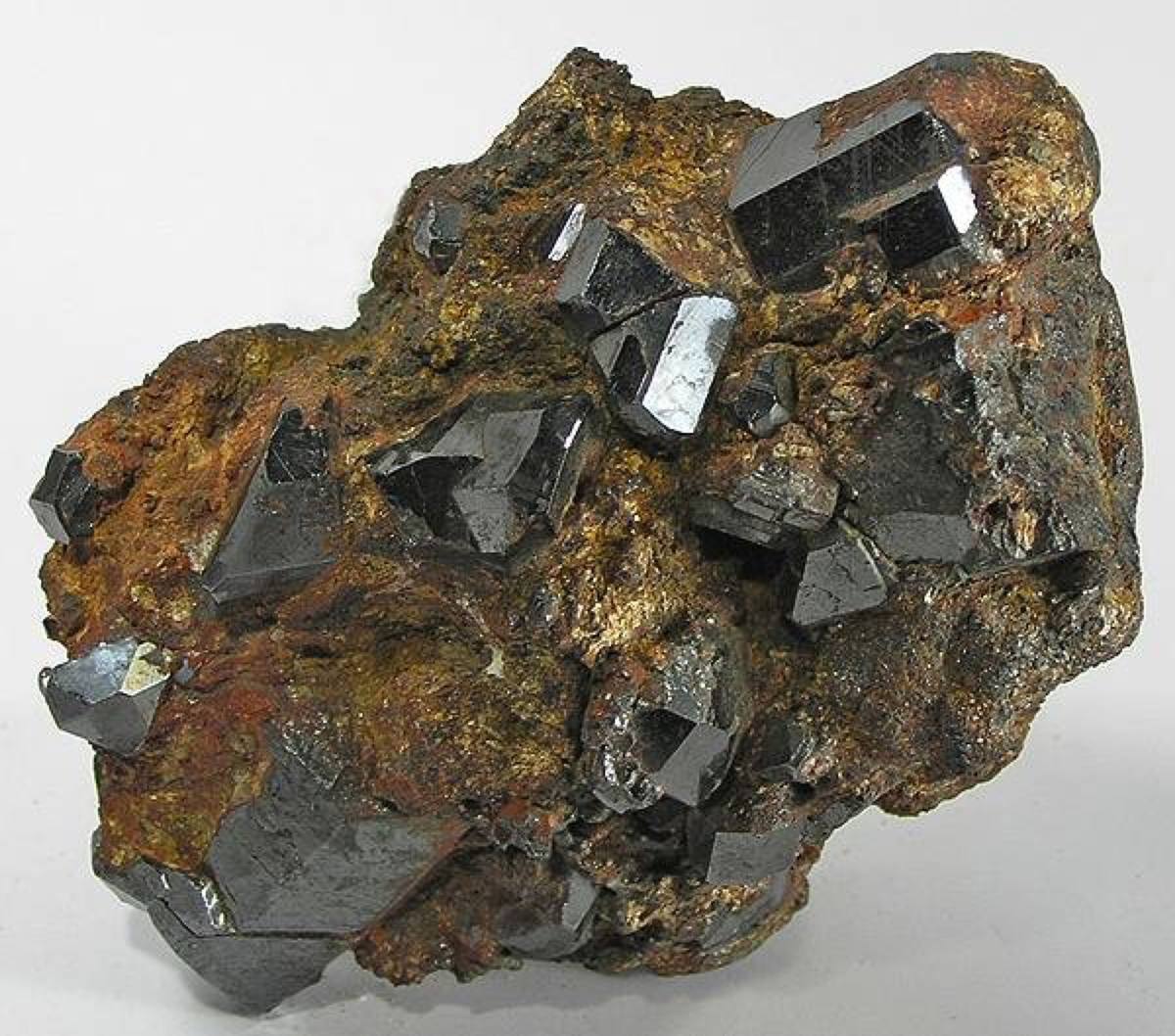 Lustrous rutile crystals in limonite matrix, Graves Mountain, Georgia