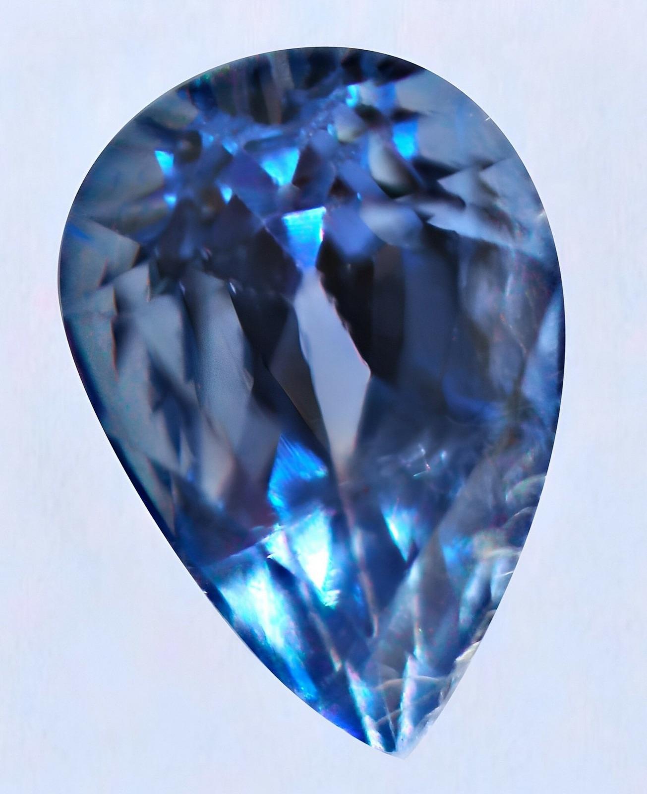 Cut cornflower-blue Yogo sapphire from Yogo Gulch, Montana