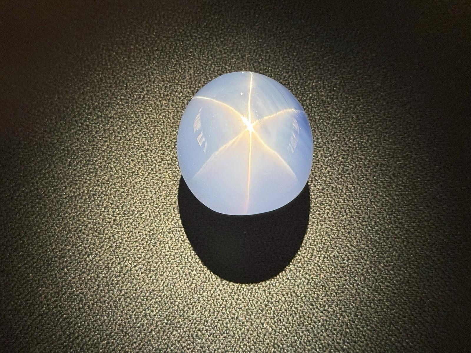 The Star of India star sapphire on museum display