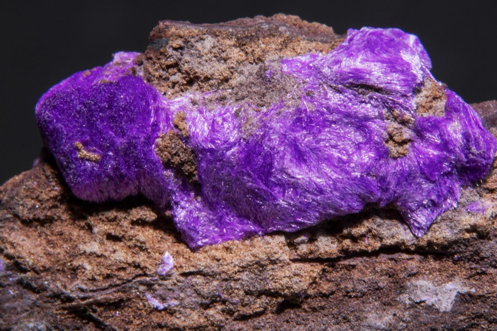 Vivid purple sugilite on matrix from the N'Chwaning Mines, Kalahari manganese field, South Africa
