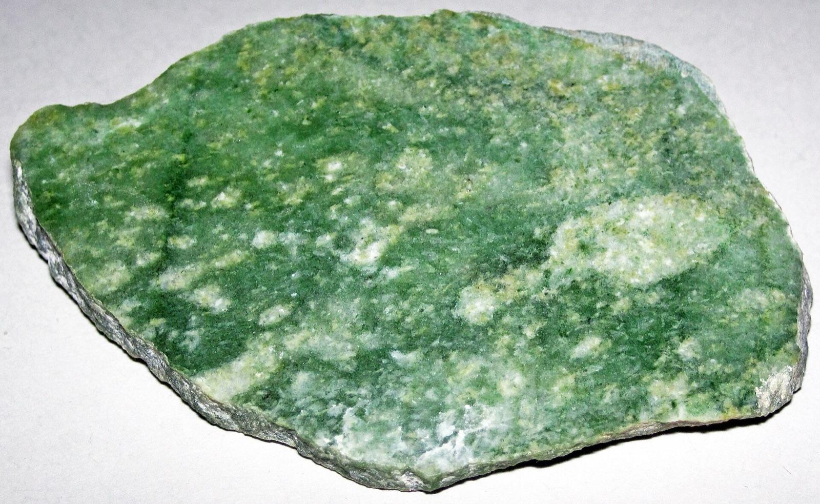 Cut and polished slab of Wyoming nephrite jade
